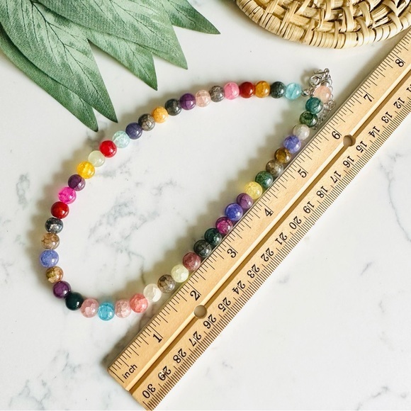 2/$30🌵 Colorful Bead Necklace Choker Hippie Retro 70’s Vibe Boho NEW Jewelry - Picture 4 of 6